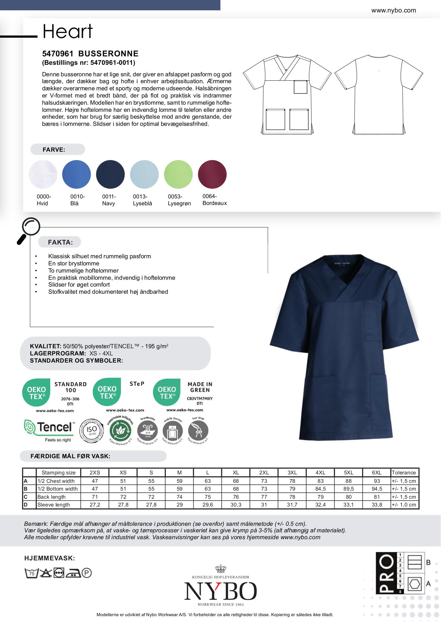 Nybo Navy Unisex HEART busseronne – pustende og komfortabel