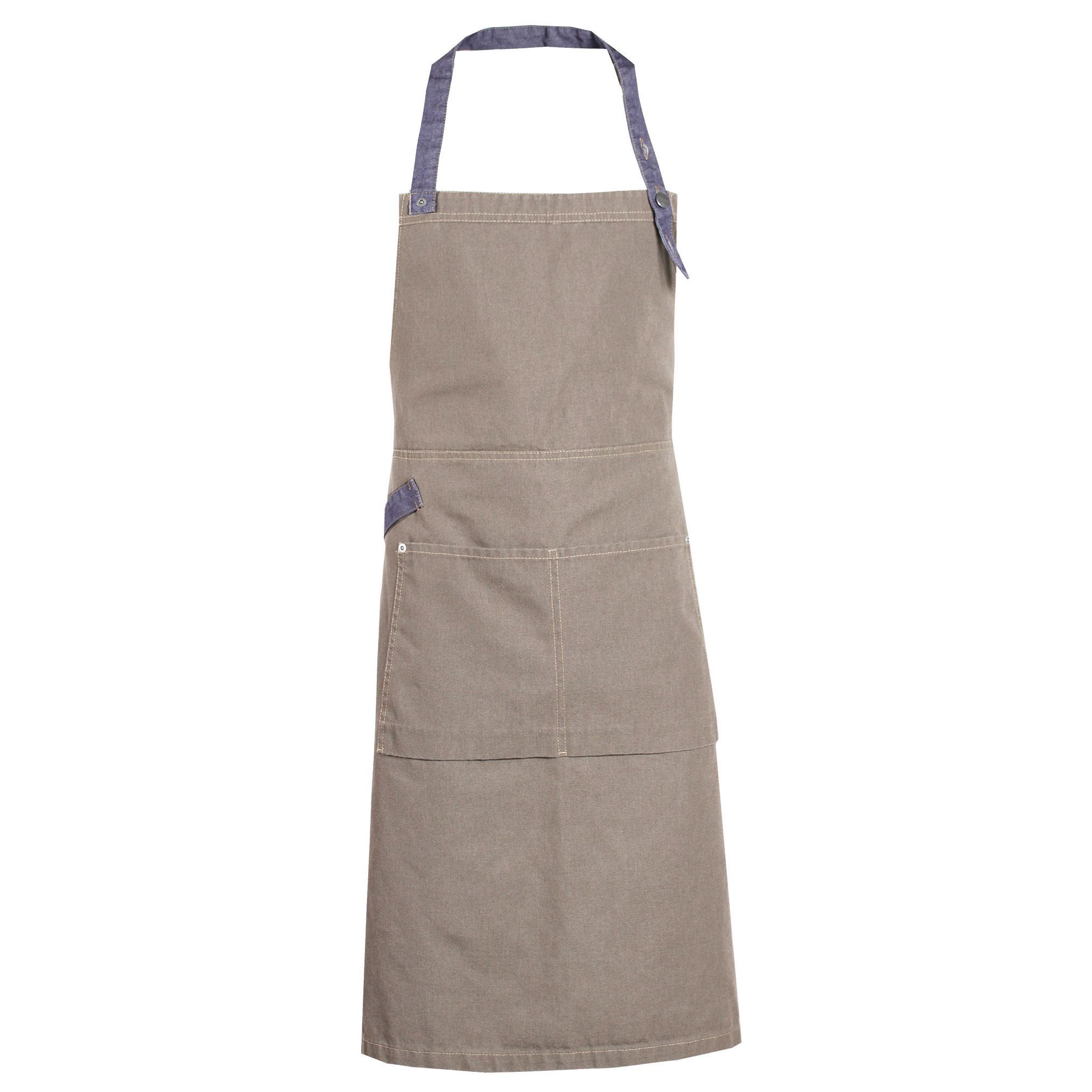 Nybo Khaki/Denimblå Unisex New Nordic Kuskeforkle, Justerbart, 3D-lommer
