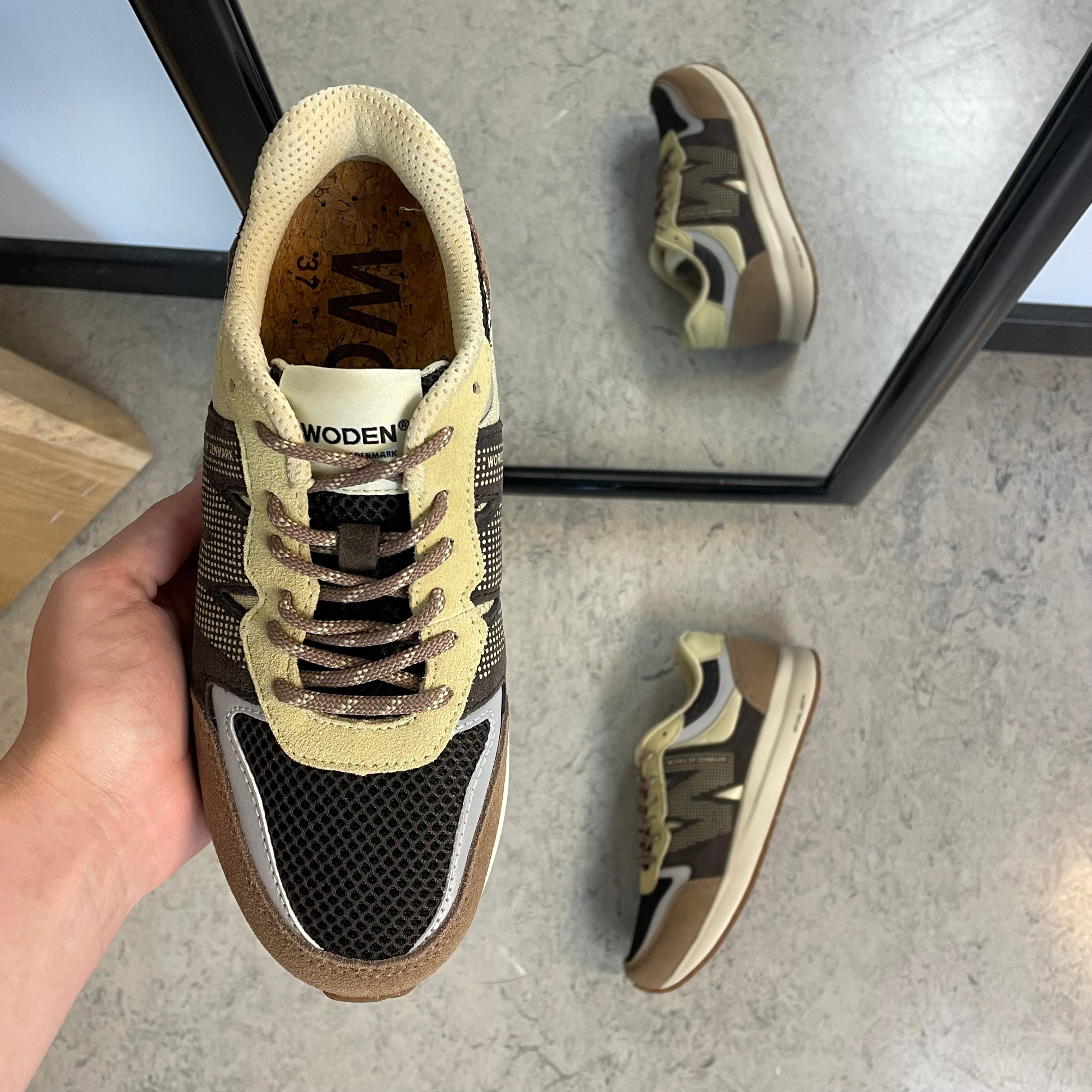 Woden Rigmor Open Mesh – lett og pustende sneaker i Chocolate Multi