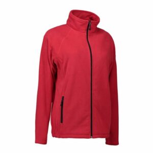 Nybo rød dame microfleece-cardigan – antipilling og elastikk