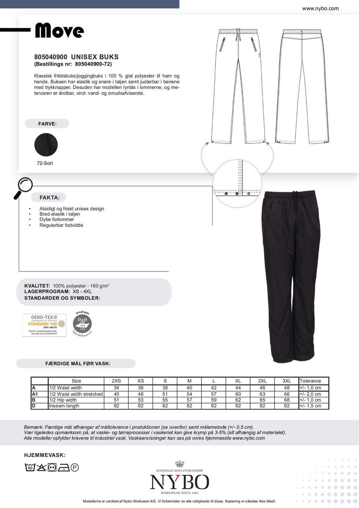 Nybo Sort Unisex Move Joggebukse