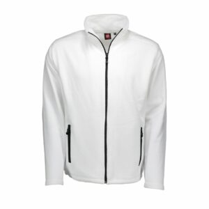 Nybo Hvit Herre Shirts & Outdoort mikrofleece-cardigan, antipilling, elastikk i nederkant
