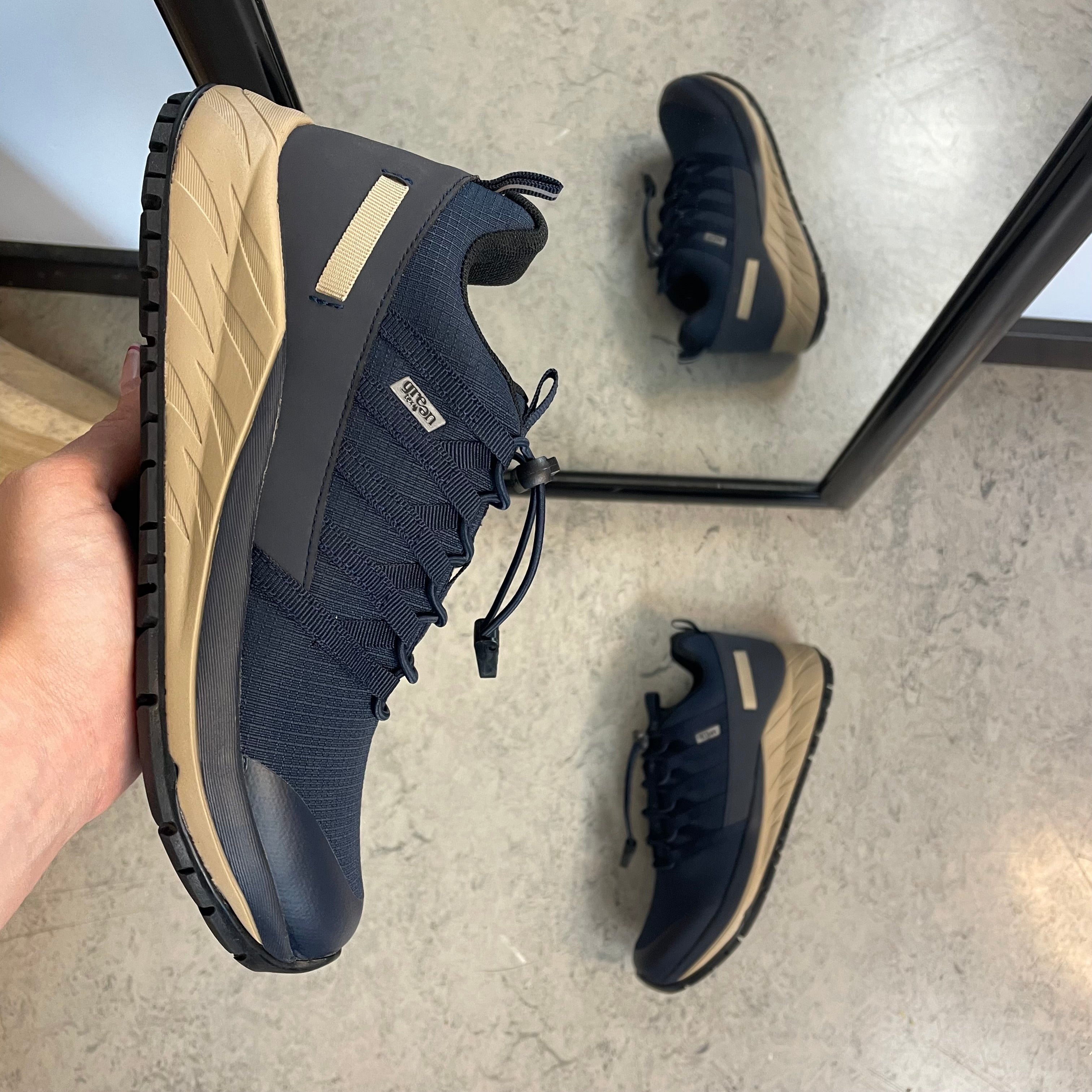 Green Comfort Path Pipi – blå outdoor-sneaker med H-lest og svangstøtte