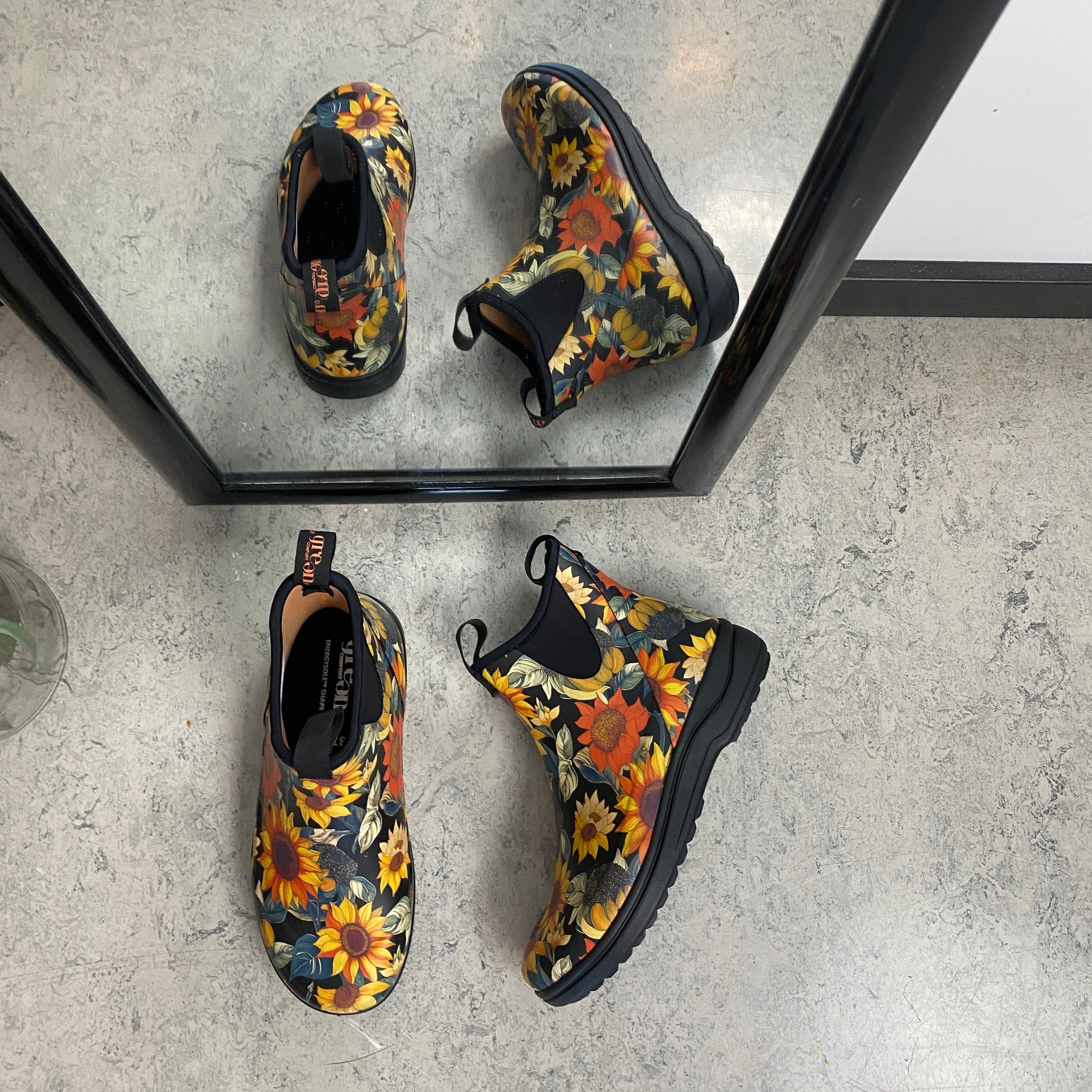 Green Comfort gummistøvel med solsikketrykk – EnergySole™