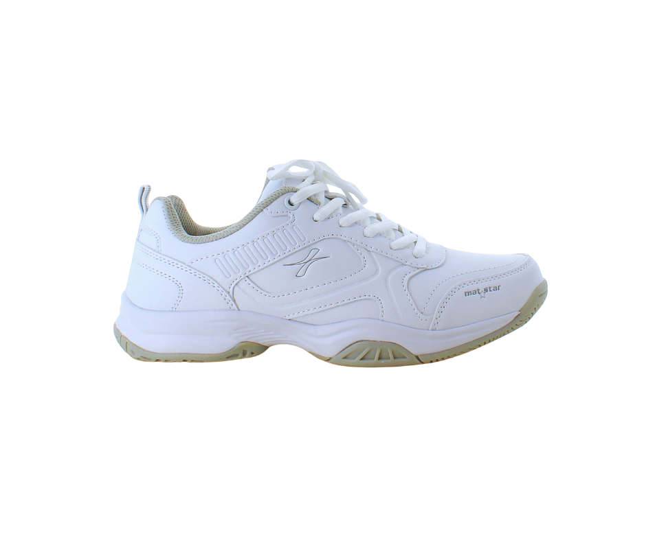 Hvite sneakers med svangstøtte
