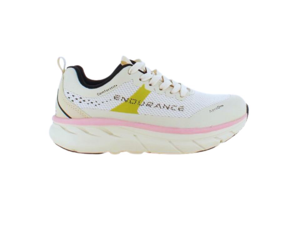 Pustende Endurance Comfortfit sneakers med rosa detaljer