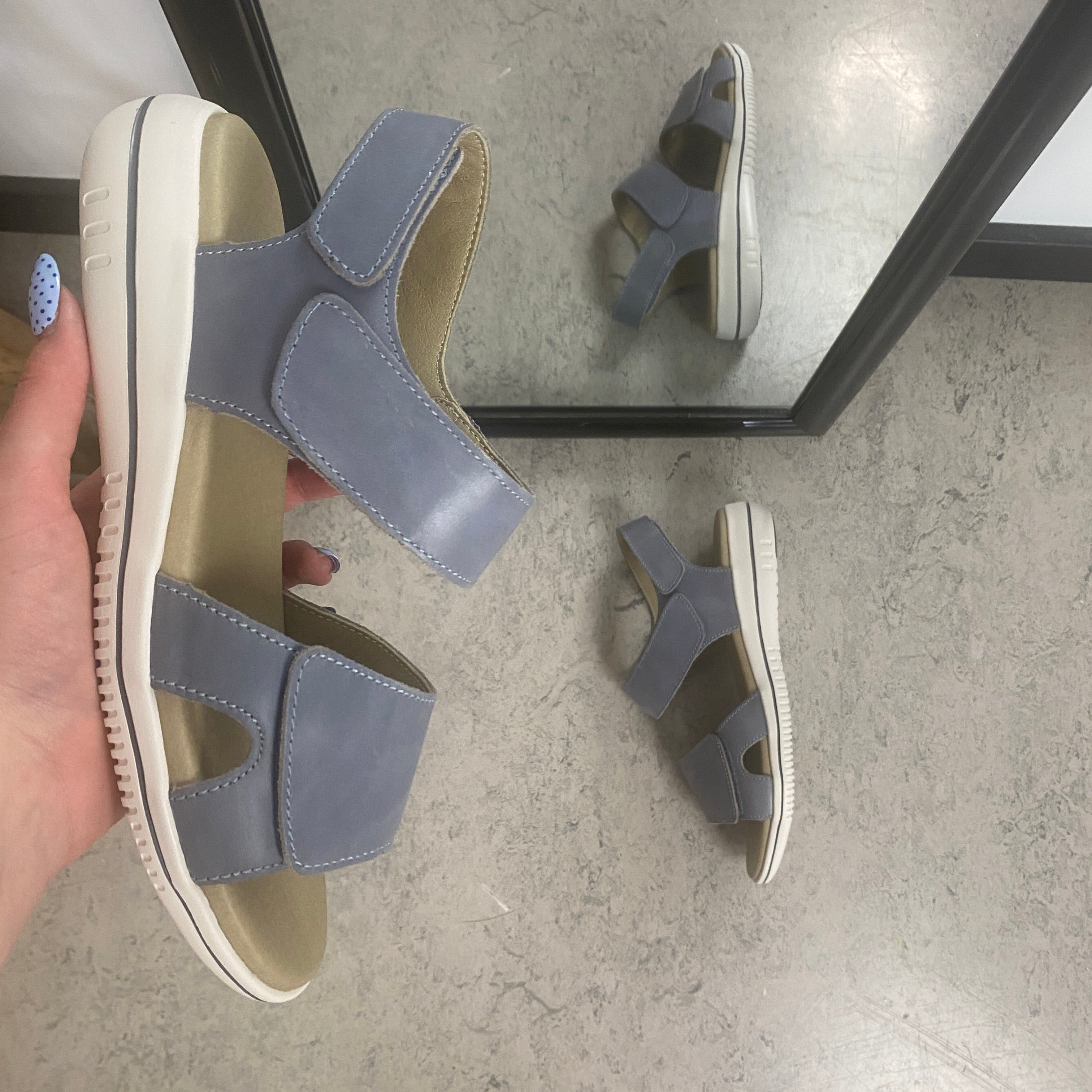 Green Comfort Leaf sandal – lyseblå sandal med velcro & EnergySole™