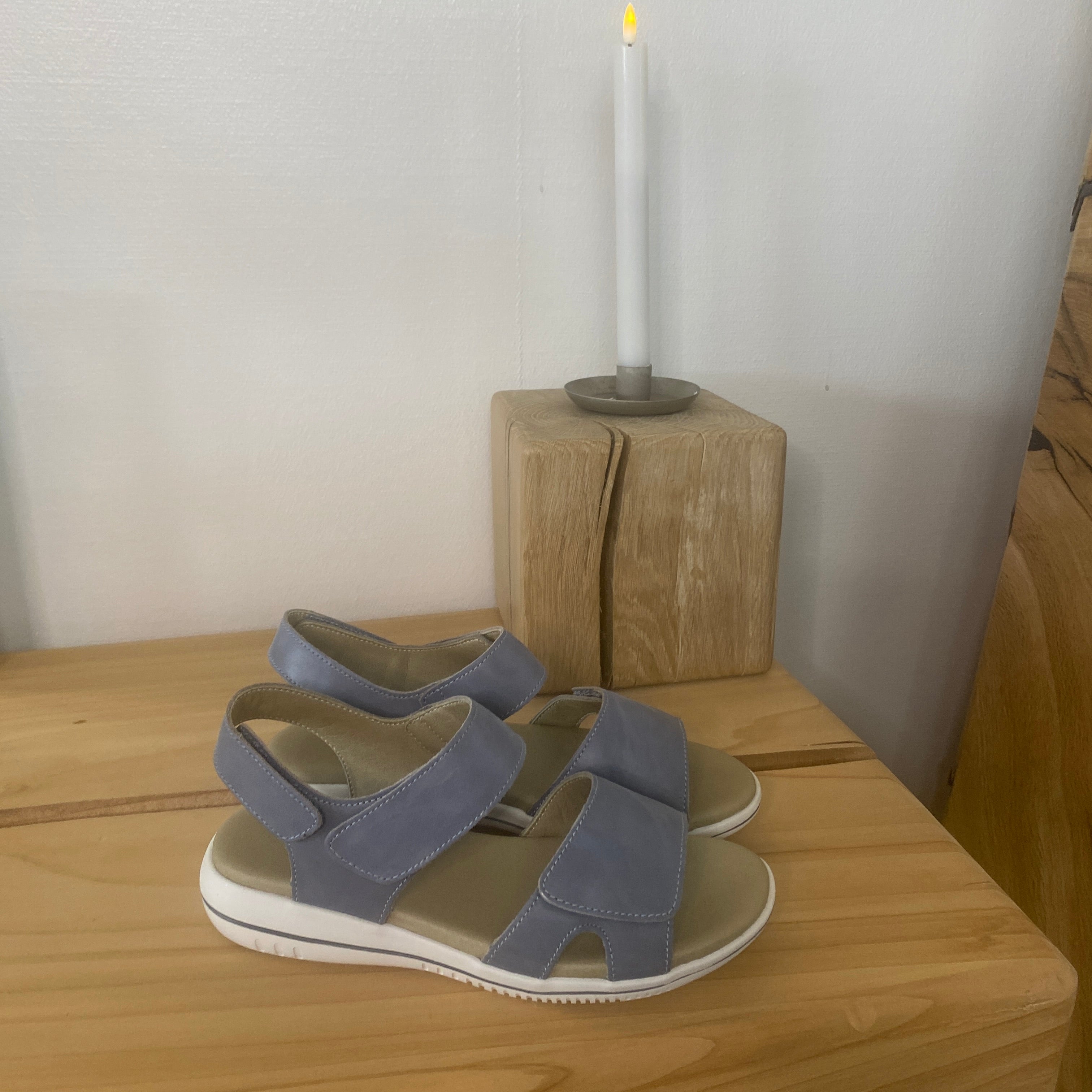 Green Comfort Leaf sandal – lys blå med borrelås & EnergySole™