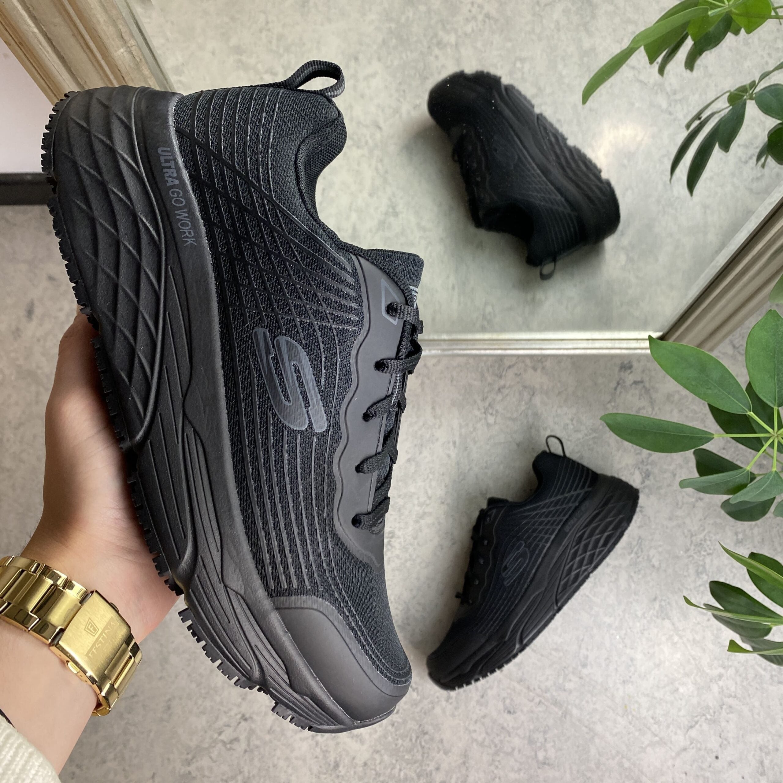 Herre Skechers Work med maks cushioning-såler