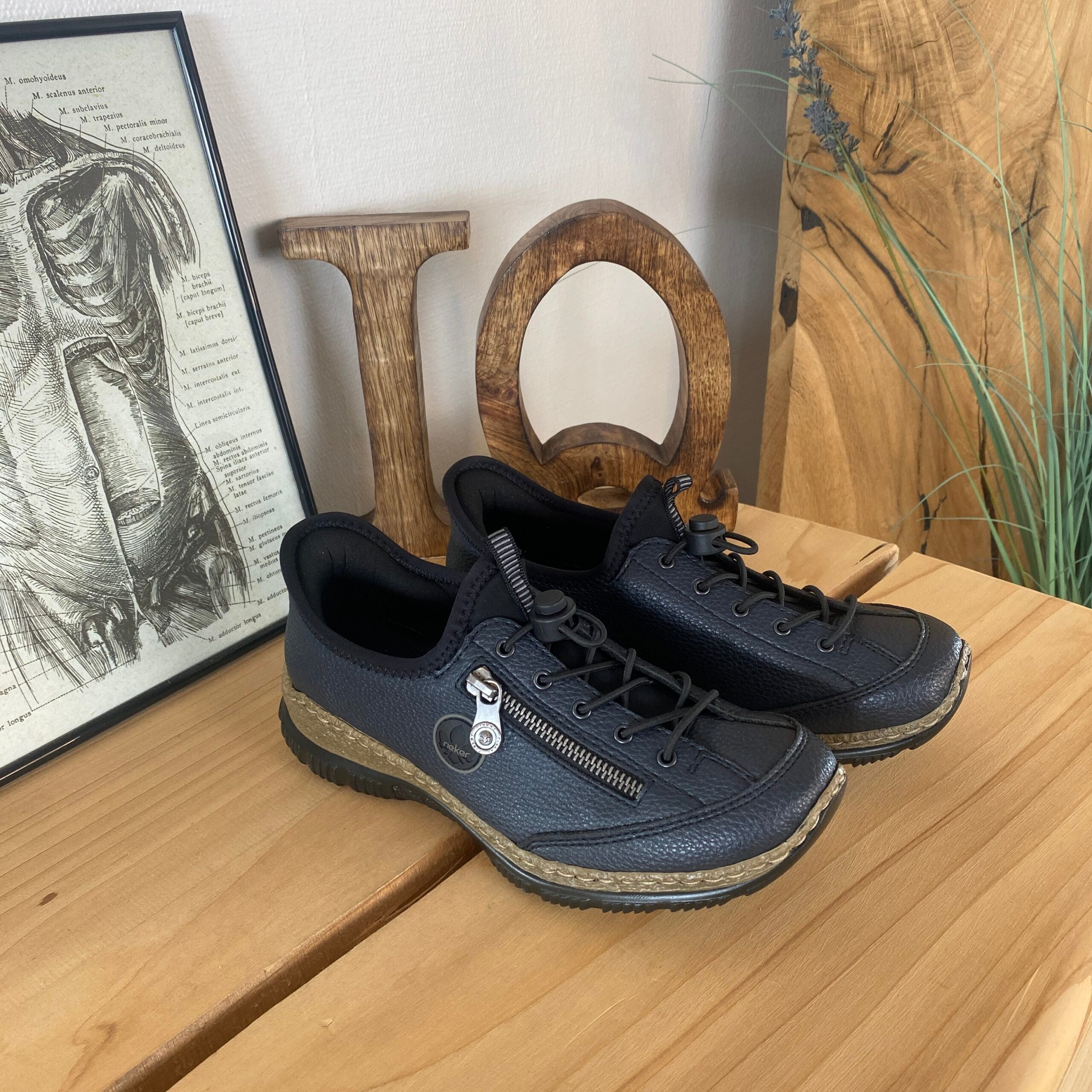 Mørkeblå Rieker slip-on sneakers til damer