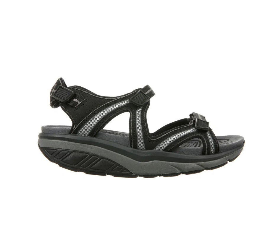 Lila 6 Black Charcoal Grey – damesandal fra MBT