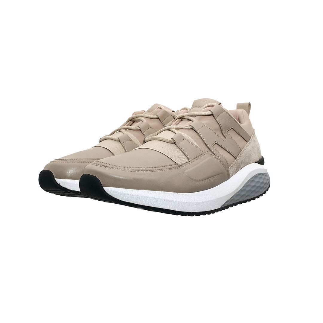 Sandfarvet MBT Fano herre sneaker med rullesål i læder og ruskind. Moderne vintage design med Milano-sål.