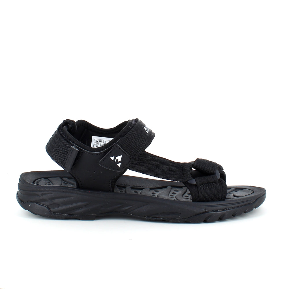 Svart sporty sandal fra Whistler med tre justerbare remmer