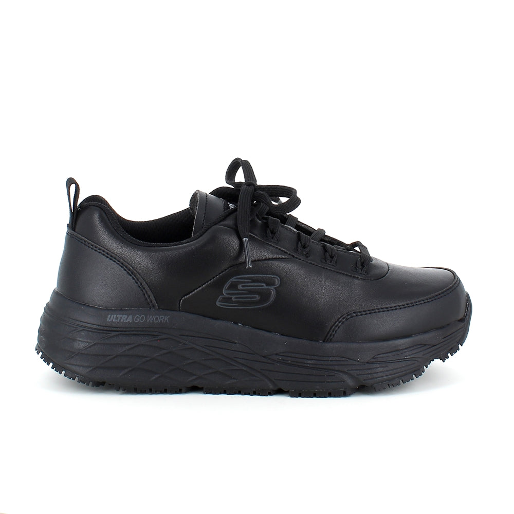 Skechers Work i svart skinn med Max Cushioning-såler