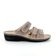 Bred skinn slip-on sandal til knyster