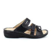 Svart skinn slip-on for knyster
