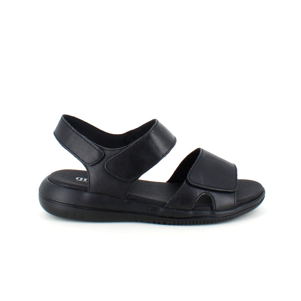 Svart skinnsandal fra Green Comfort