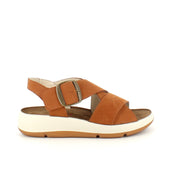 Elegant brun sandal i skinn med svangstøtte