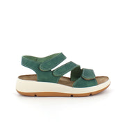 Elegant grønn skinnsandal med justerbare remmer