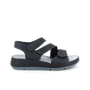 Elegante svarte skinnsandaler med justerbare remmer