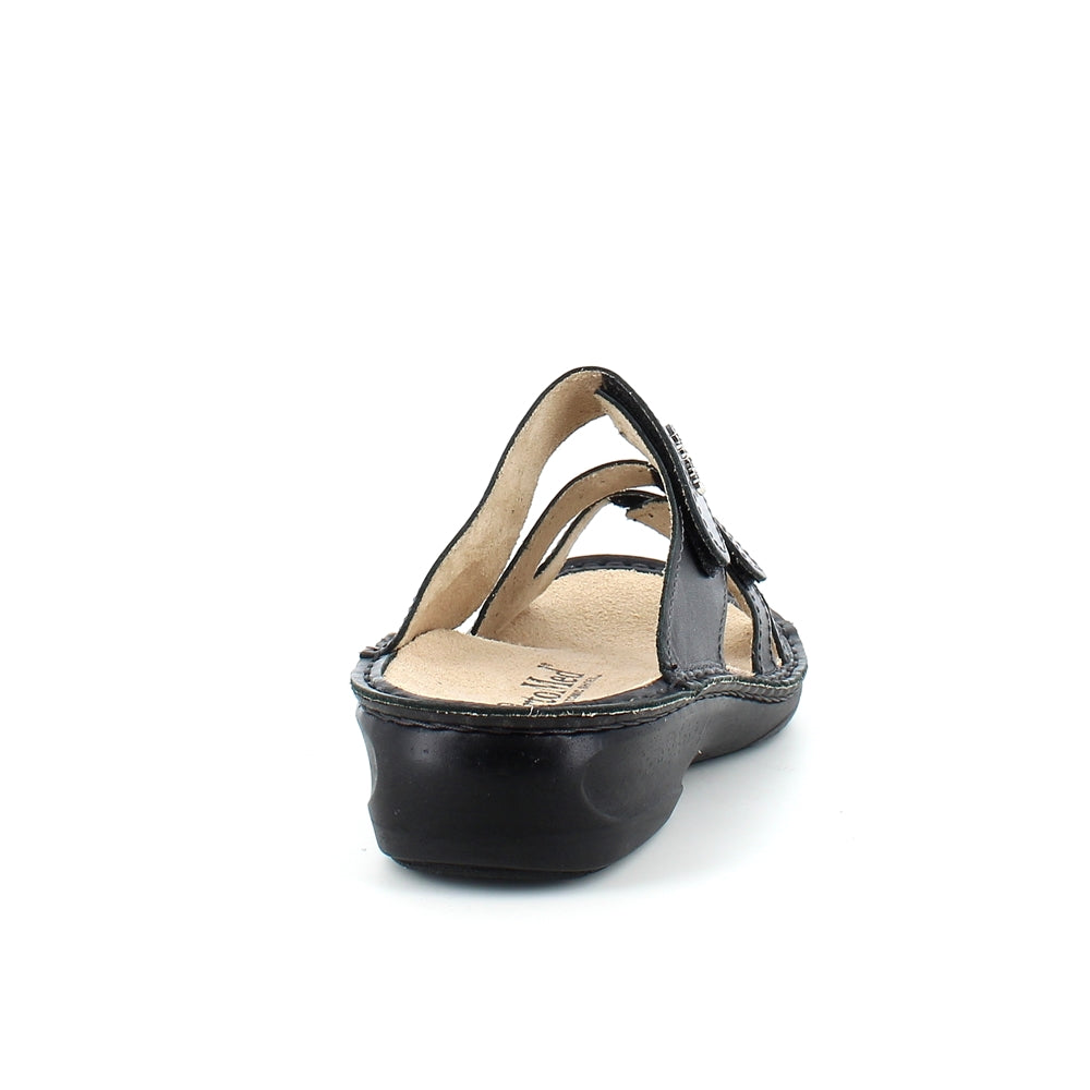 Svart skinn slip-on for knyster