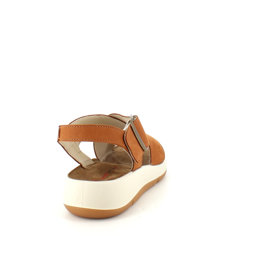 Elegant brun sandal i skinn med svangstøtte