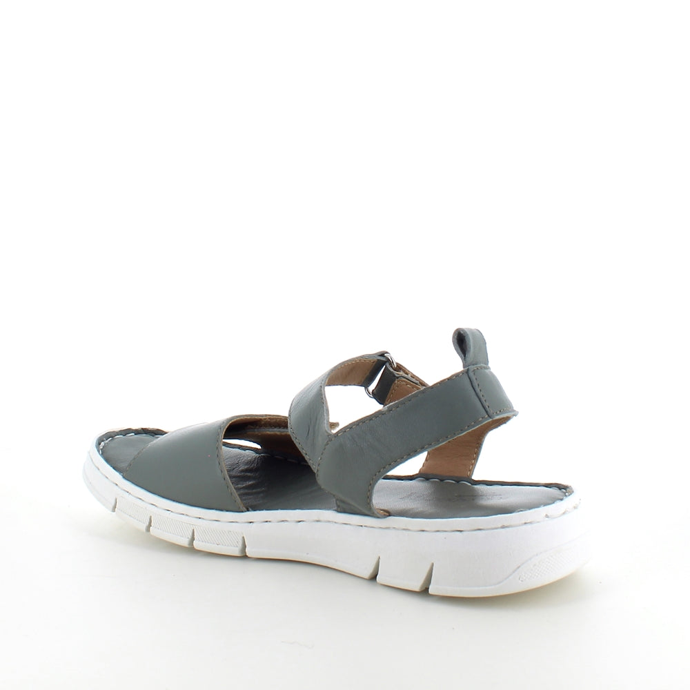 Lekker, myk og fleksibel skinnsandal i grønn fra Relaxshoe