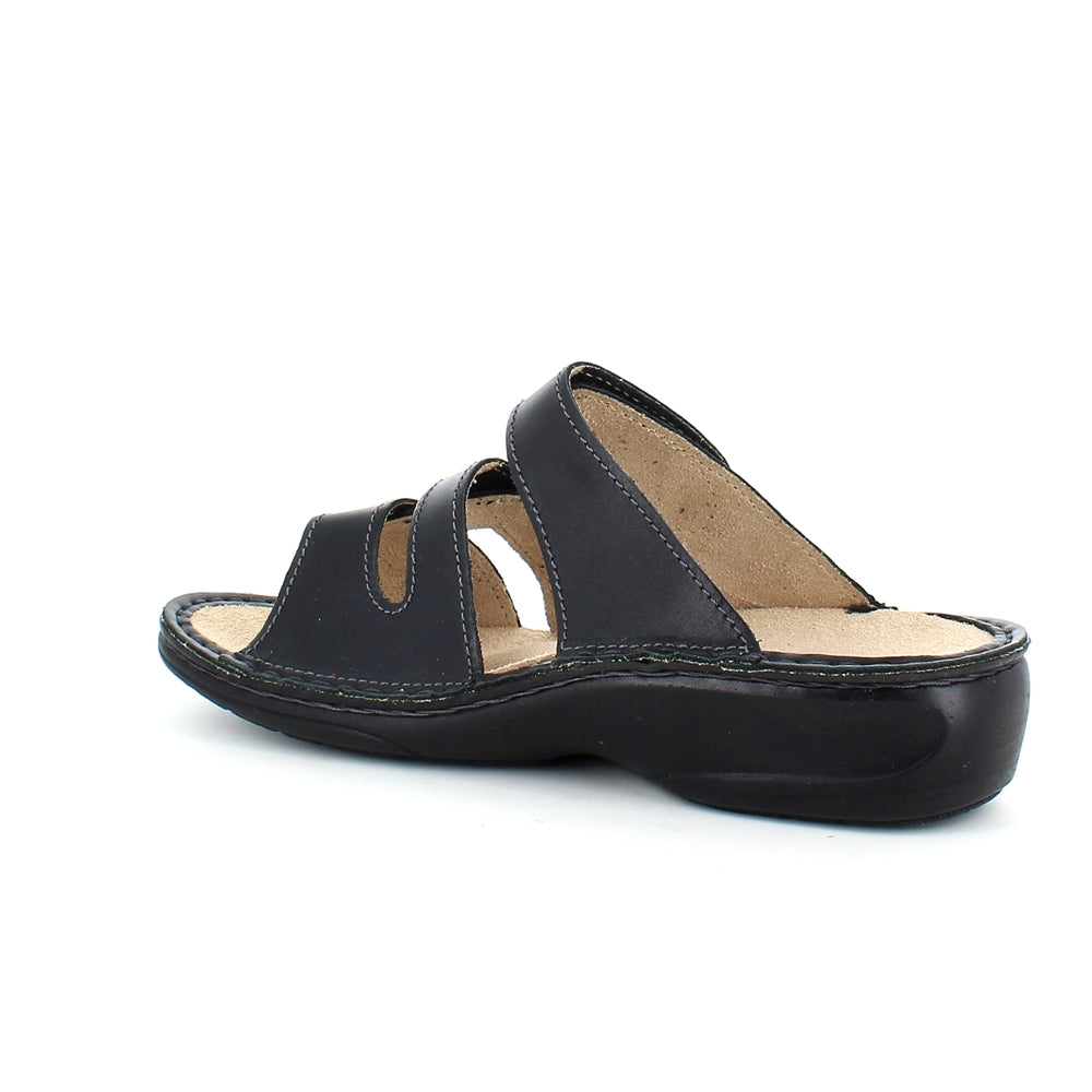 Svart skinn slip-on for knyster
