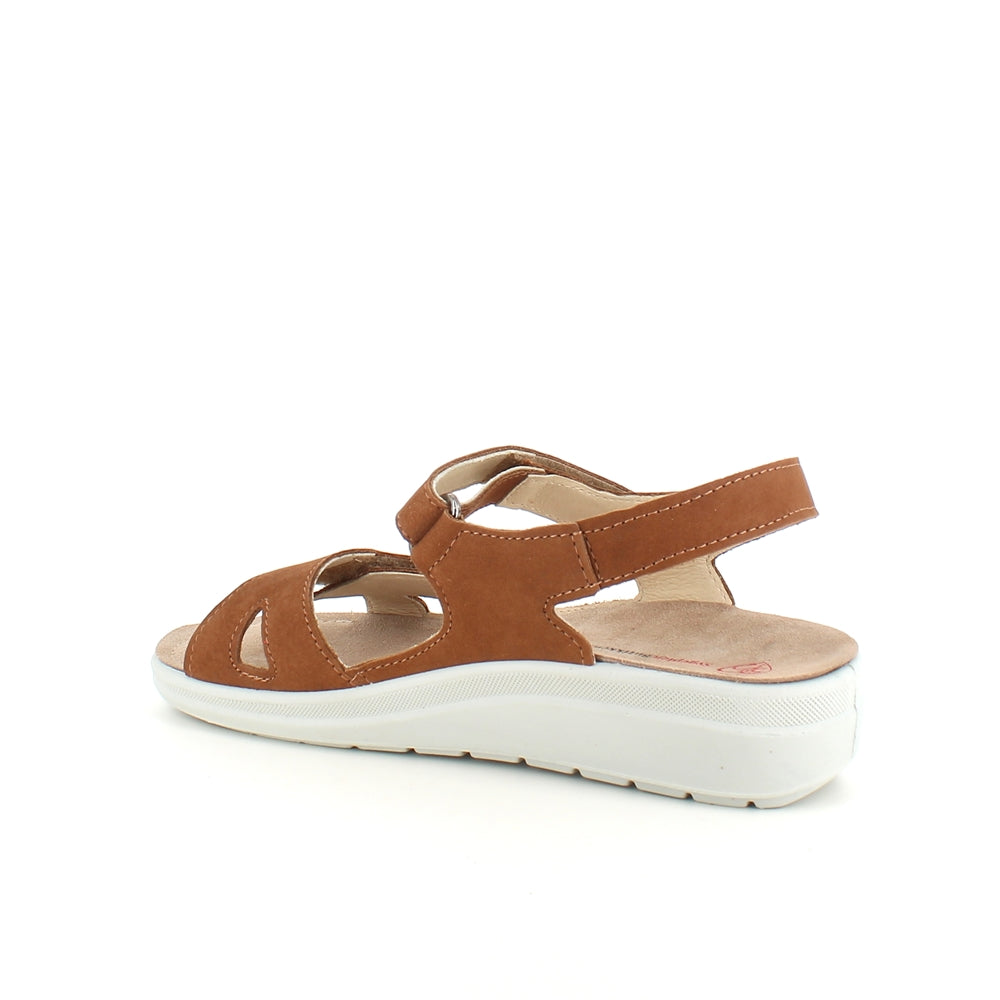 Støtdempende brun sandal med uttakbar såle