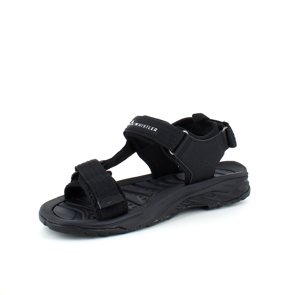 Svart sporty sandal fra Whistler med tre justerbare remmer