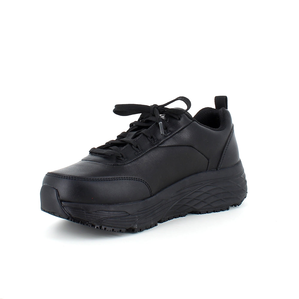 Skechers Work i svart skinn med Max Cushioning-såler