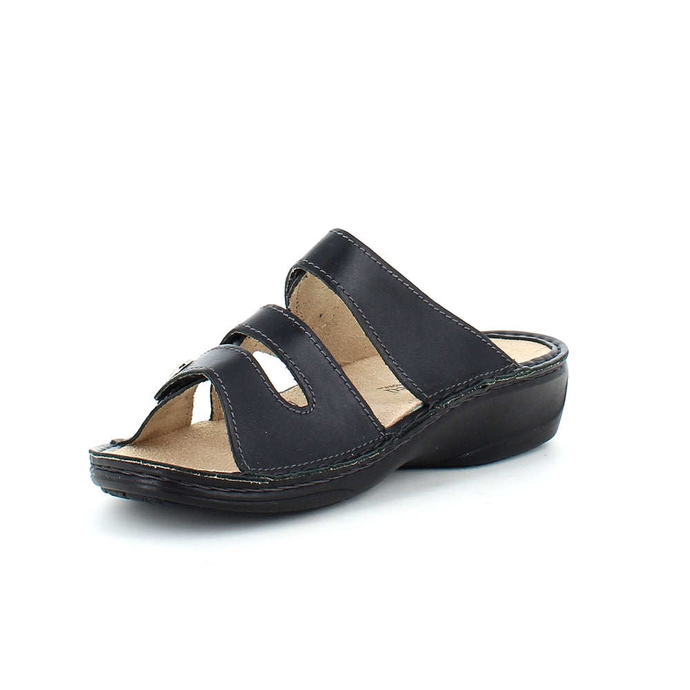 Svart skinn slip-on for knyster