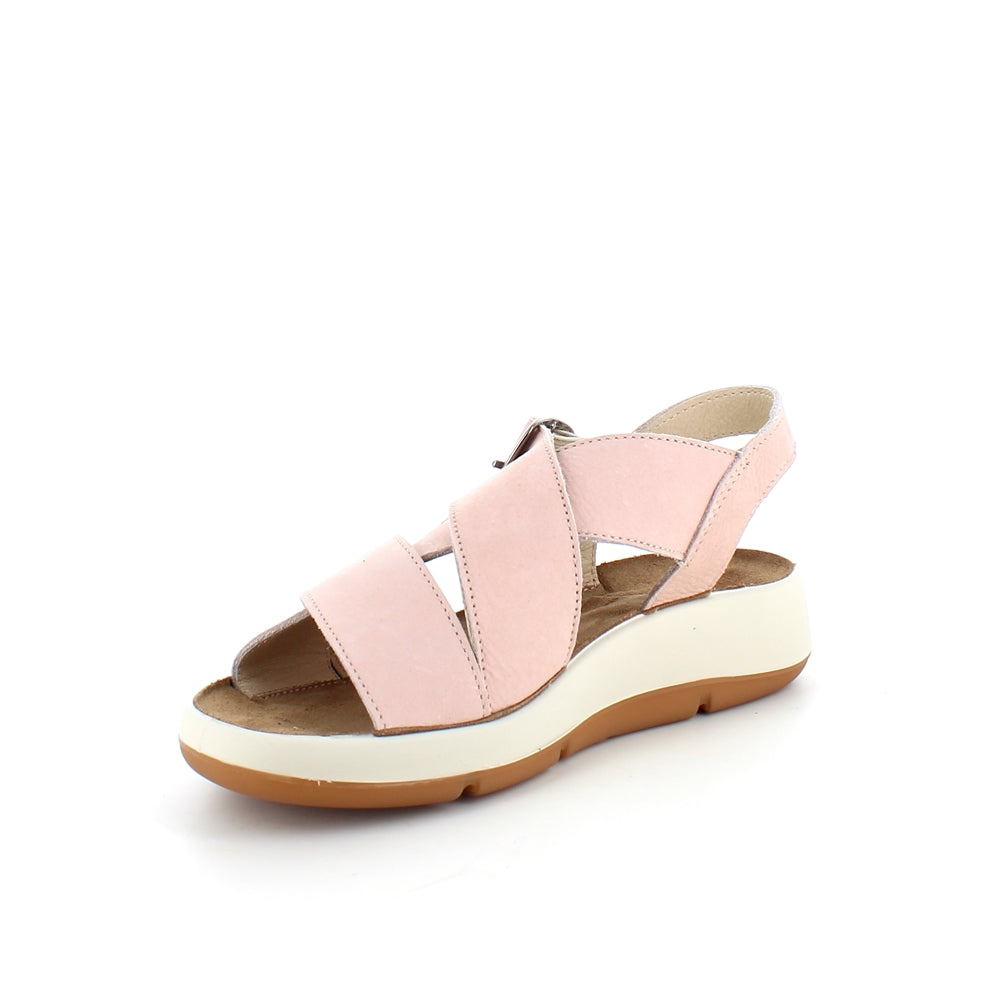Elegant rosa skinnsandal med svangstøtte