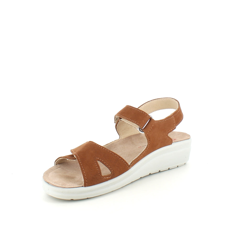Støtdempende brun sandal med uttakbar såle