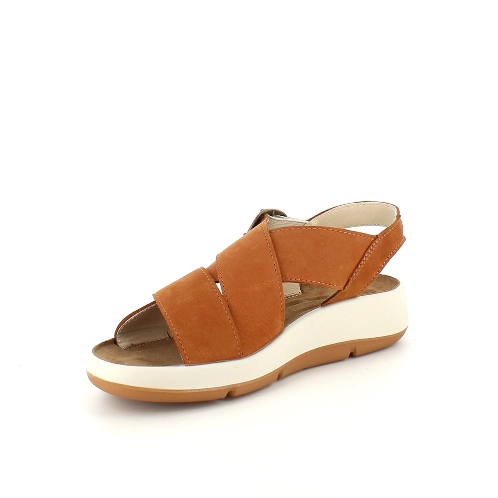 Elegant brun sandal i skinn med svangstøtte