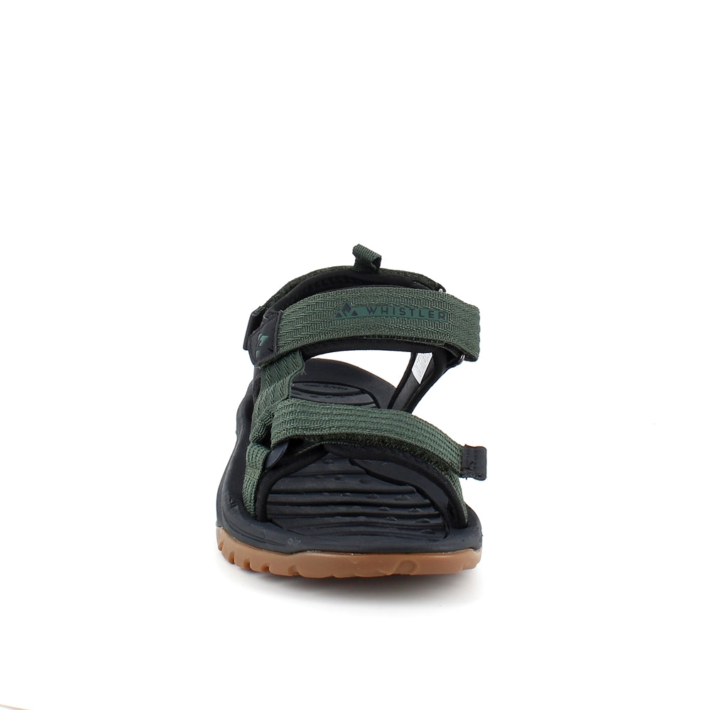 Grønn sporty sandal fra Whistler med tre justerbare remmer