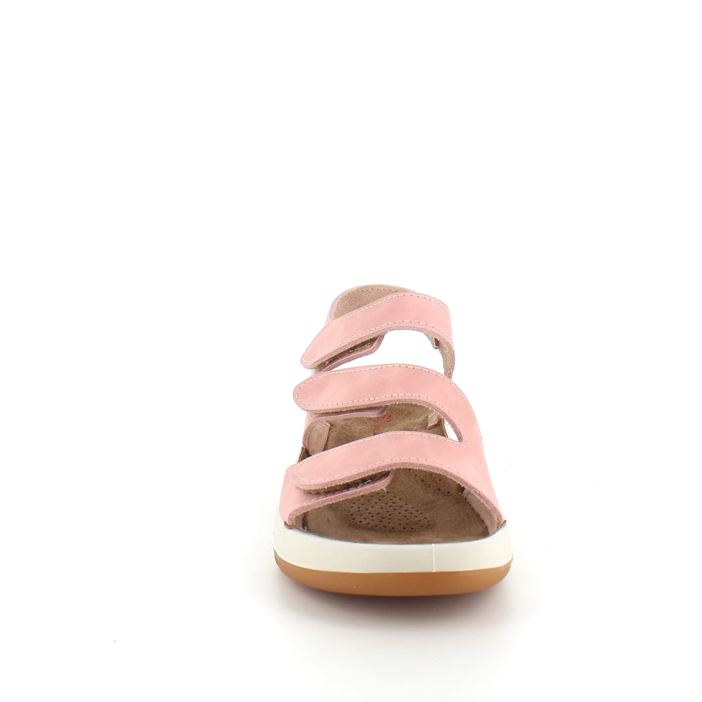 Elegant rosa skinnsandal med justerbare remmer