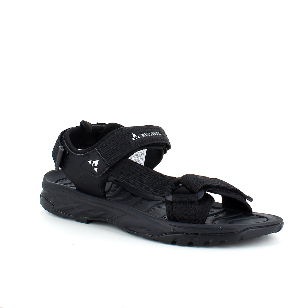 Svart sporty sandal fra Whistler med tre justerbare remmer