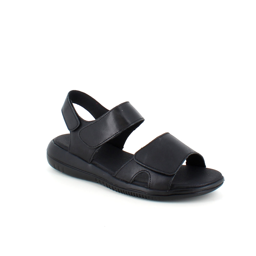 Svart skinnsandal fra Green Comfort