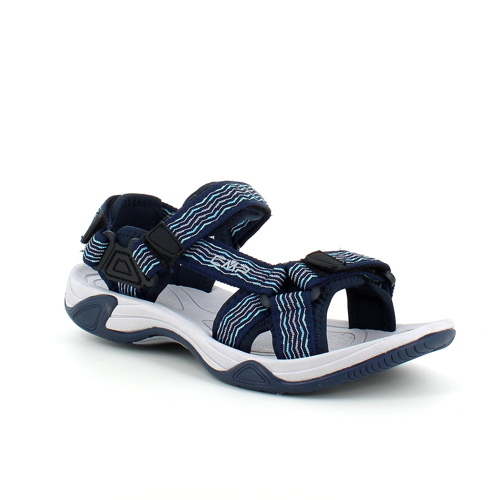 Blå sportsandal fra CMP med striper og god bredde