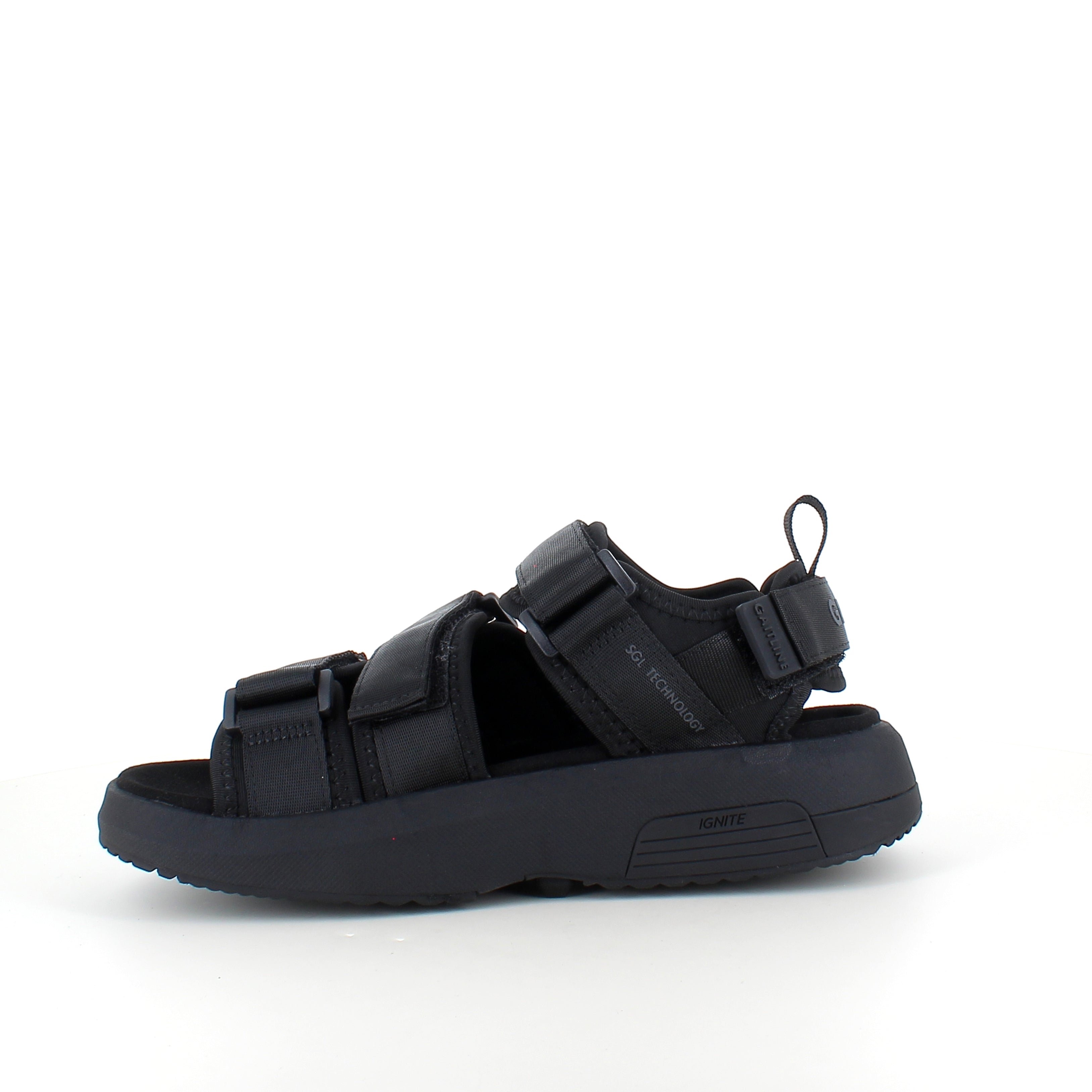 Gaitline Flow SP sandal – svart sandal med svangstøtte og IGNITE-skum