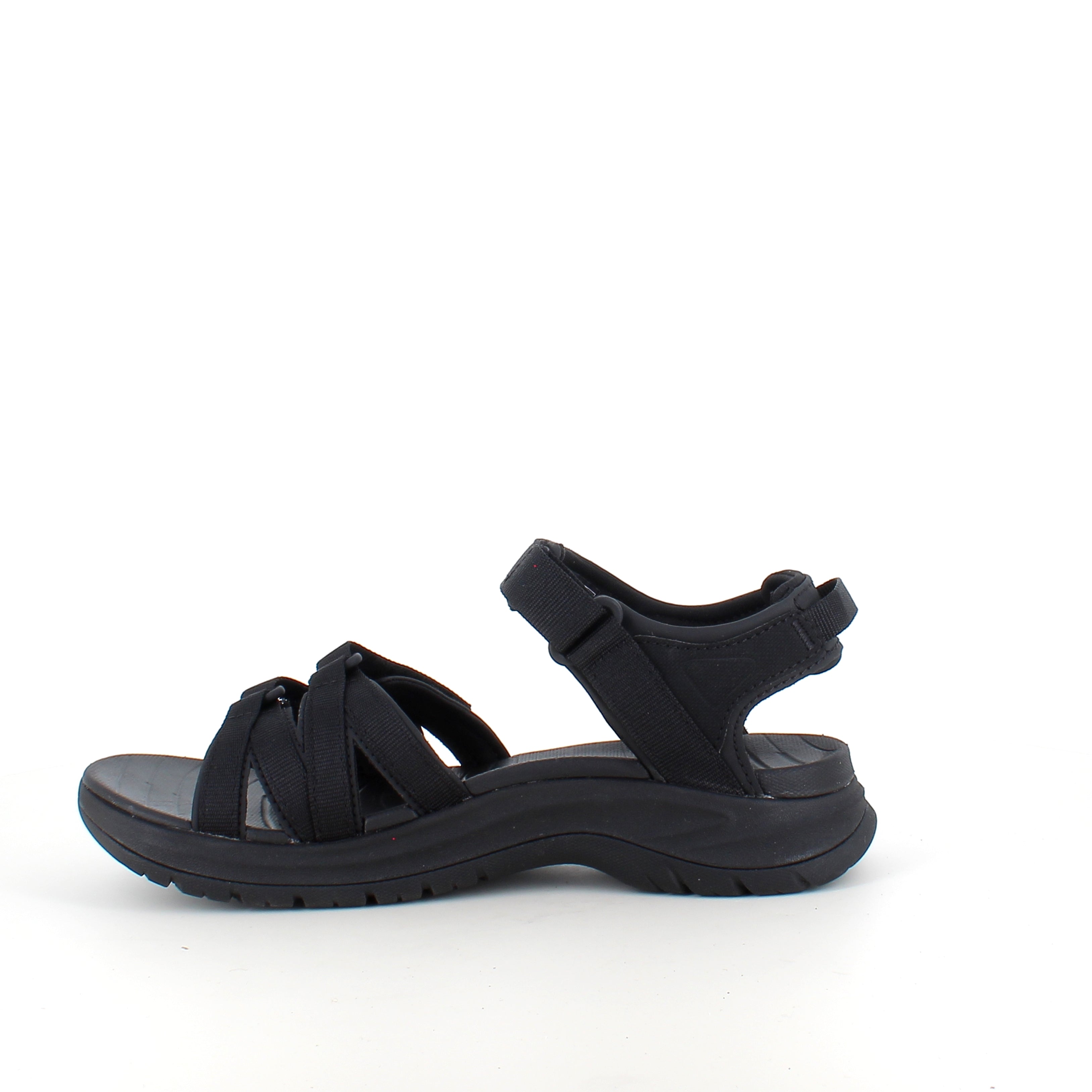 Svart Teva-sandal med svangstøtte og ekstra komfort