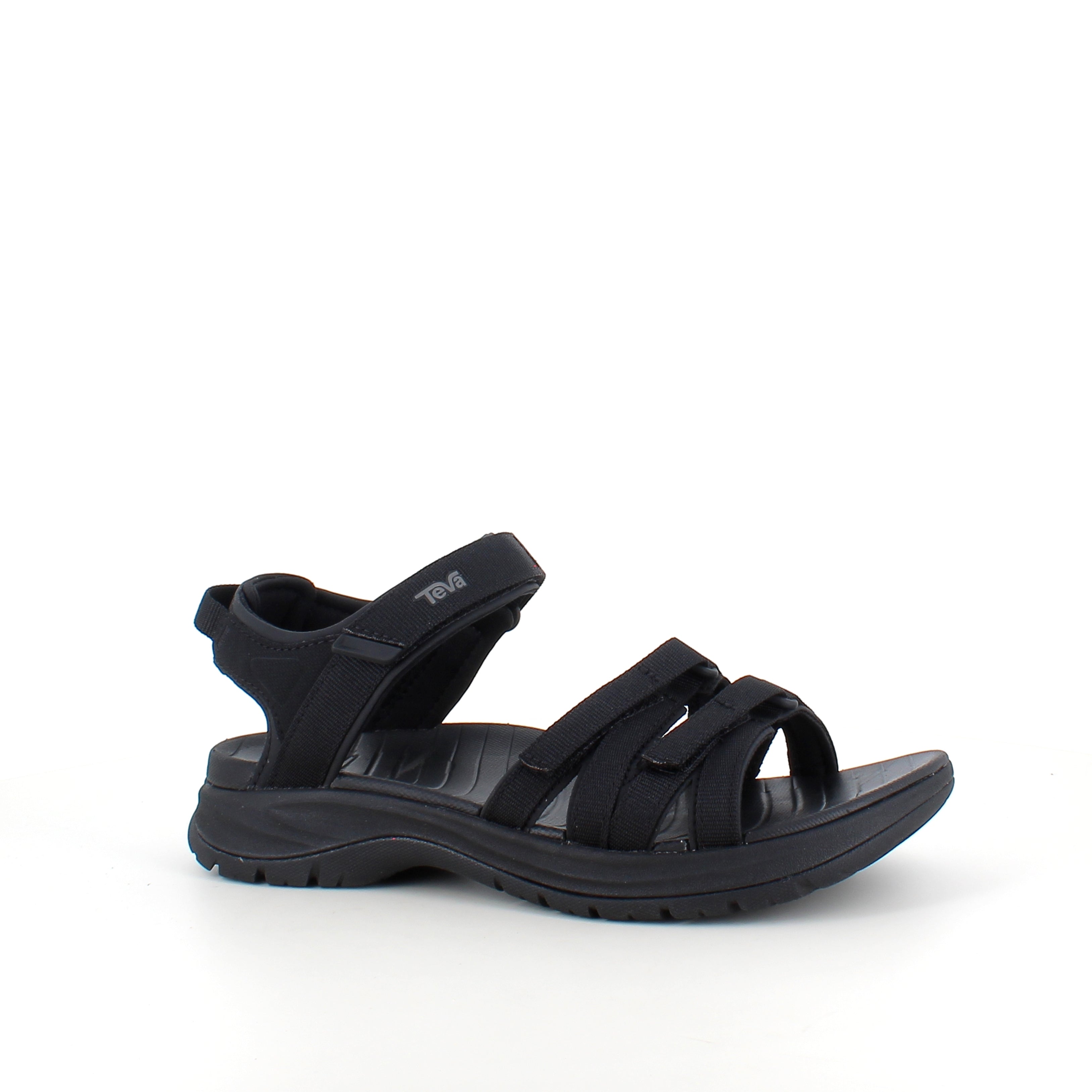 Svart Teva-sandal med svangstøtte og ekstra komfort