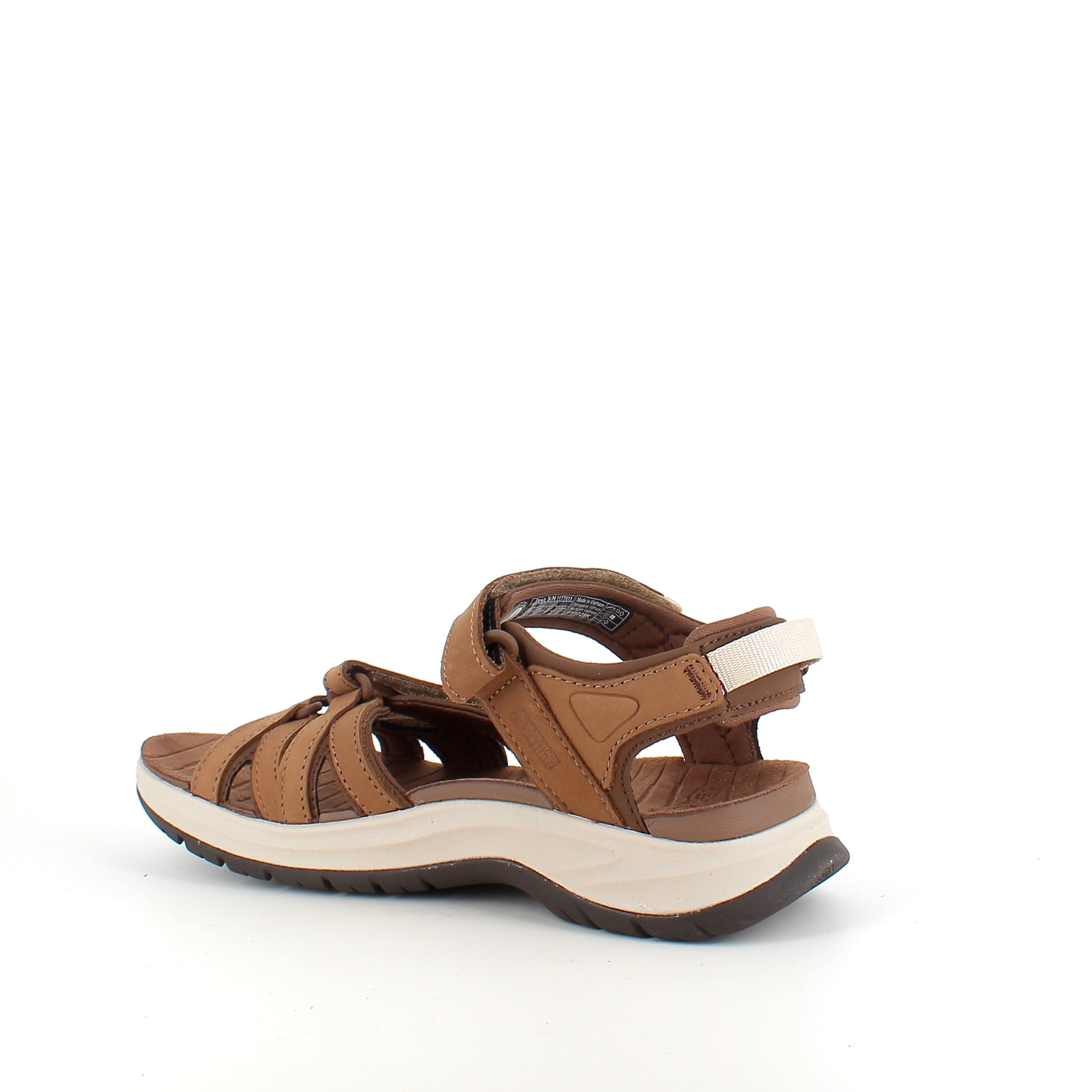 Brun Teva skinnsandal med svangstøtte og støtdemping – komfort hele dagen