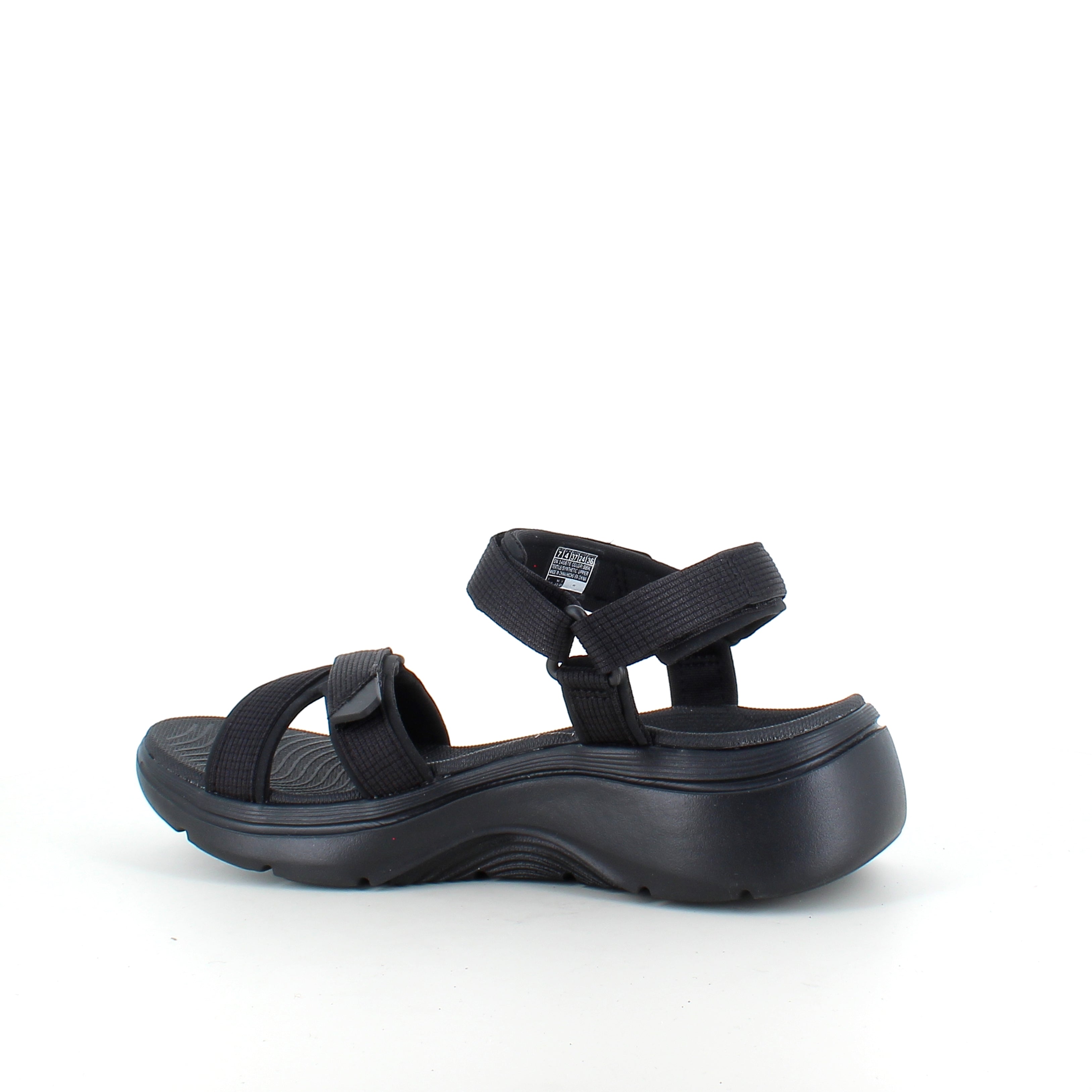 Skechers GO WALK sandal i svart – komfortsandal med svangstøtte og støtdemping