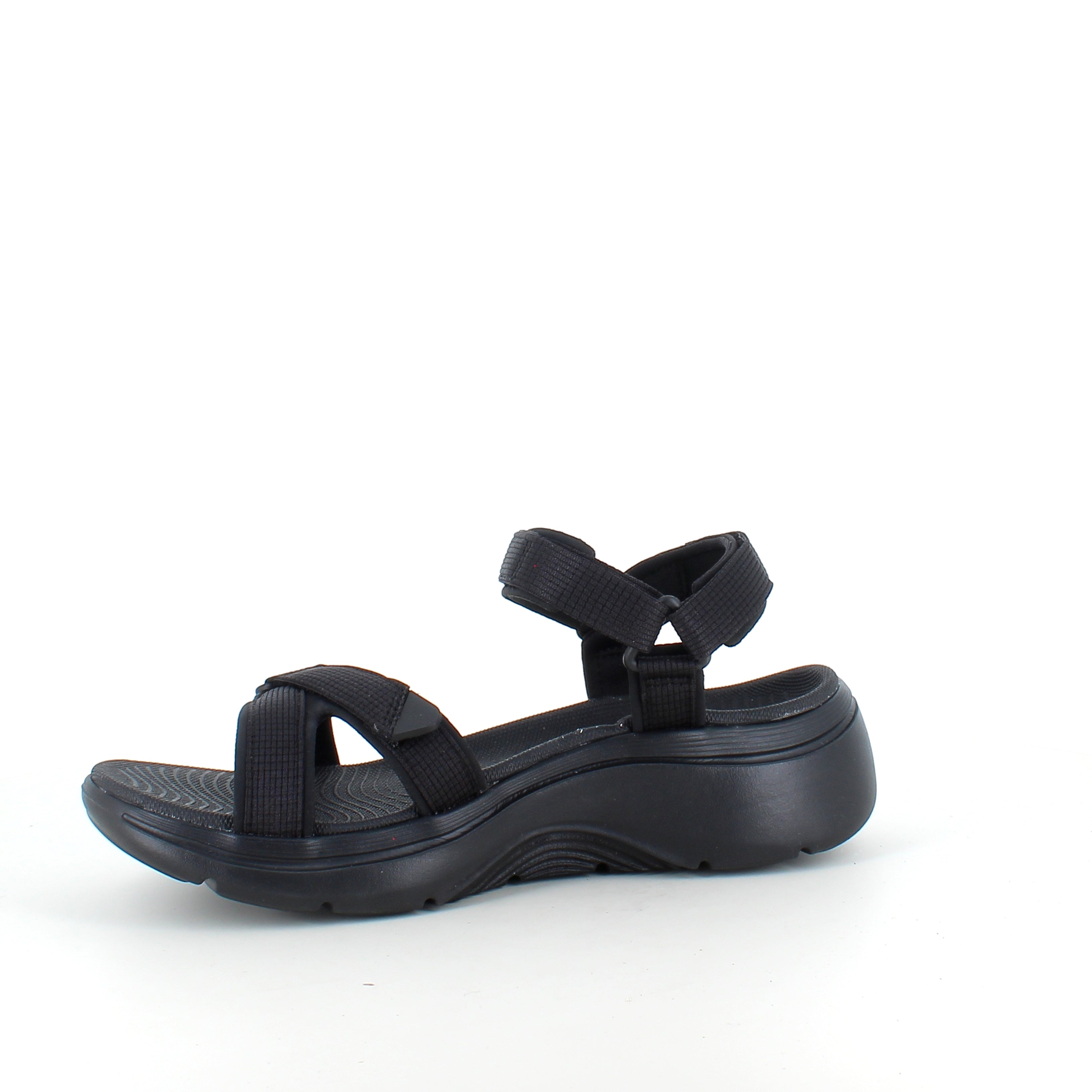Skechers GO WALK sandal i svart – komfortsandal med svangstøtte og støtdemping