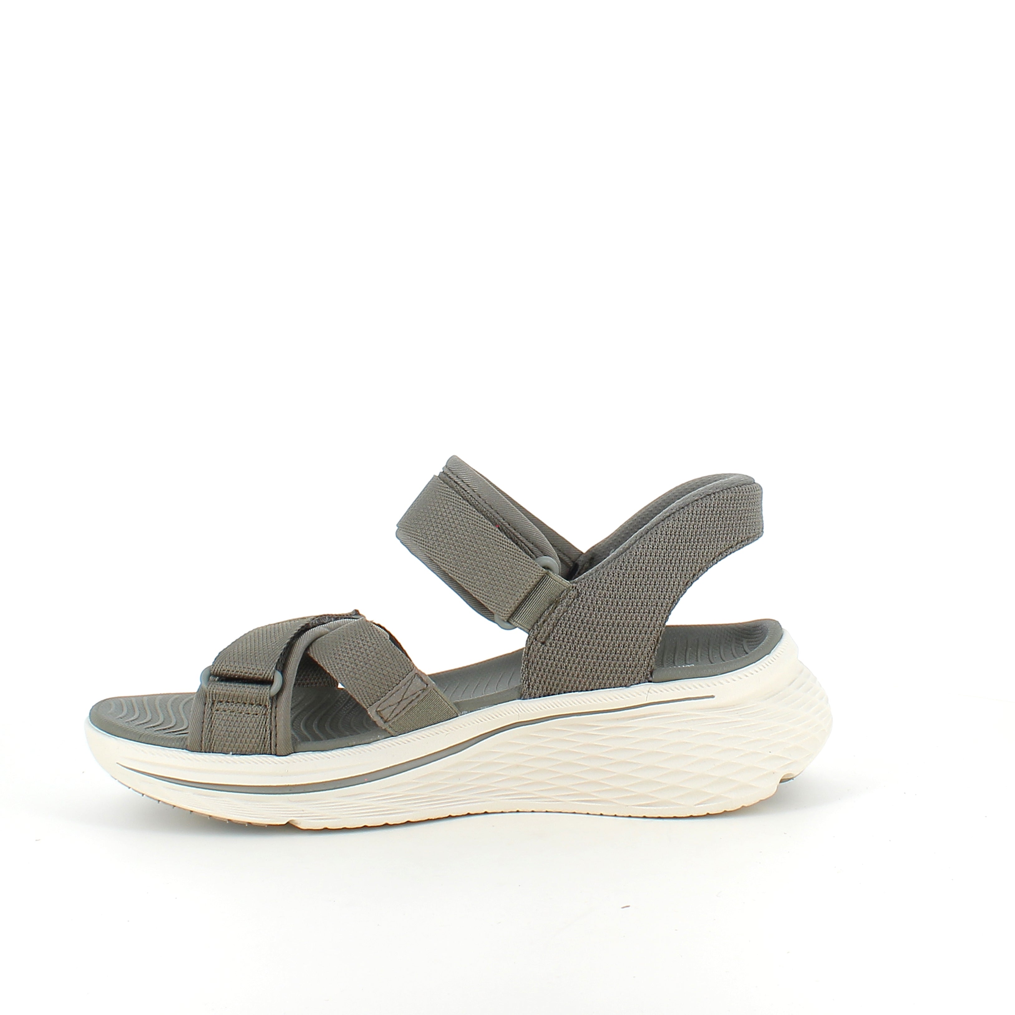 Skechers Max Cushioning-sandal i olivengrønn – maksimal komfort og enkel Slip-ins-passform
