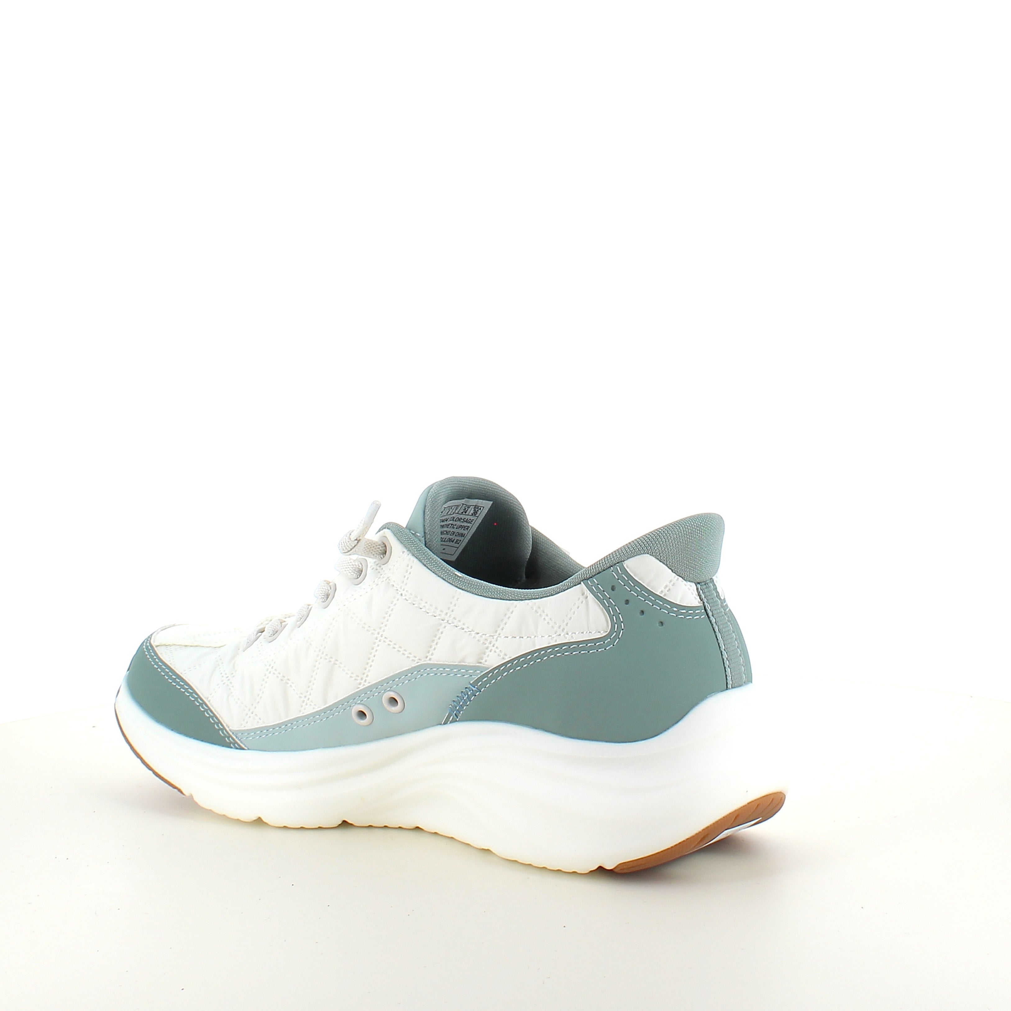 Skechers Slip-ins – Contour Foam Cozy Fit – hvit/grønn