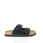 Slip-on biosandal i svart – stabil komfort til hverdagen