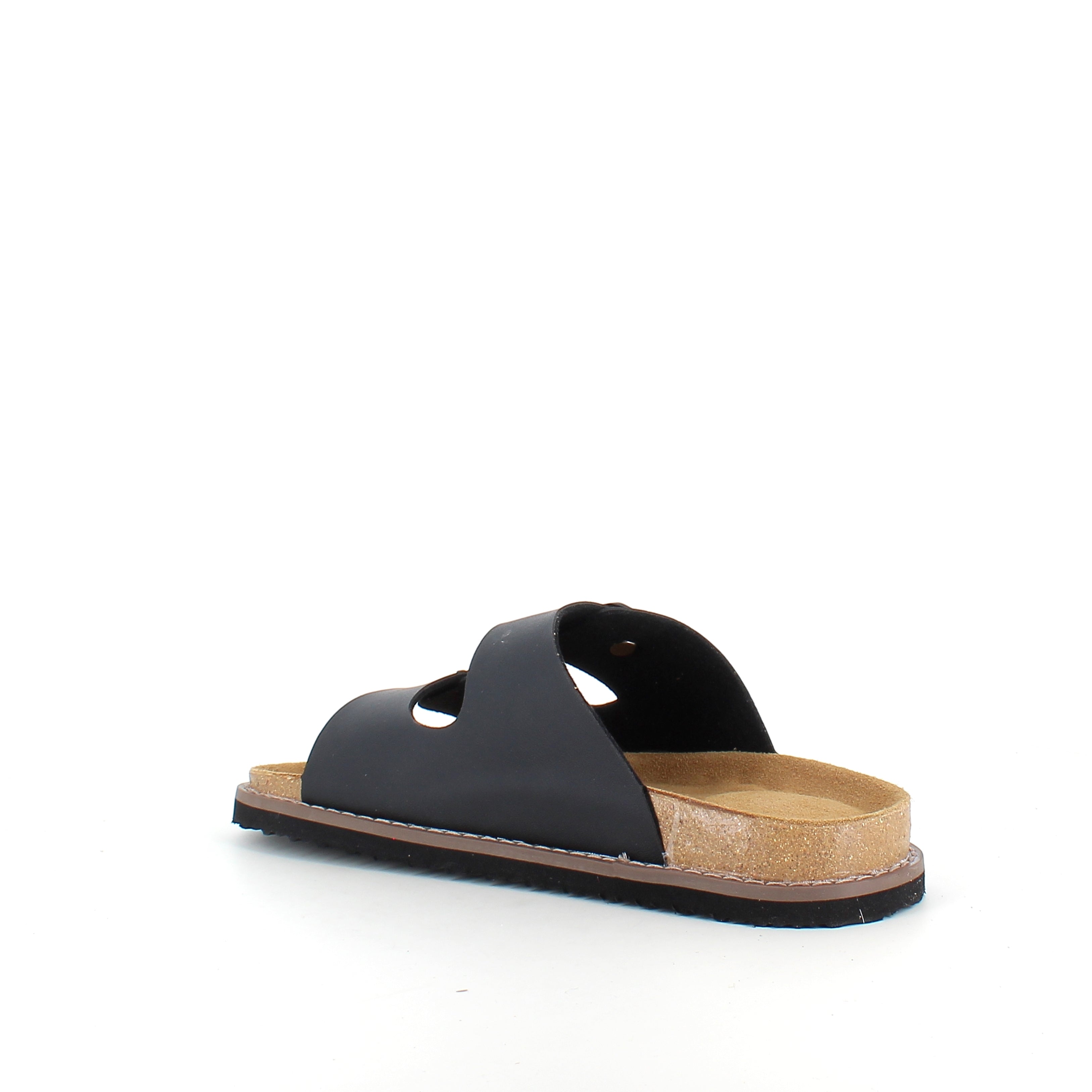 Slip-on biosandal i svart – stabil komfort til hverdagen